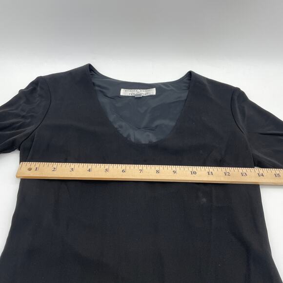 ANDREA POLIZZI for Rex Lester Black Fitted Shift Pullover Dress Size 4 Stretch - Picture 5 of 8